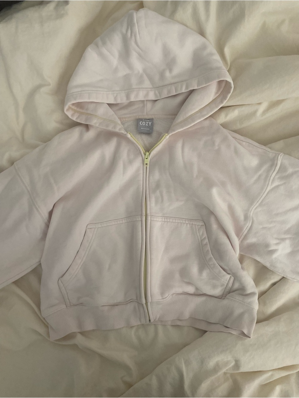 TNA Zip Hoodie in Pale Pink